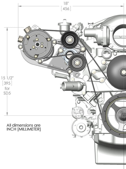 COMP HIGH MOUNT SANDEN SD508 A/C DRIVE KIT,PASSENGER BRACKET,LS/LT,NATURAL