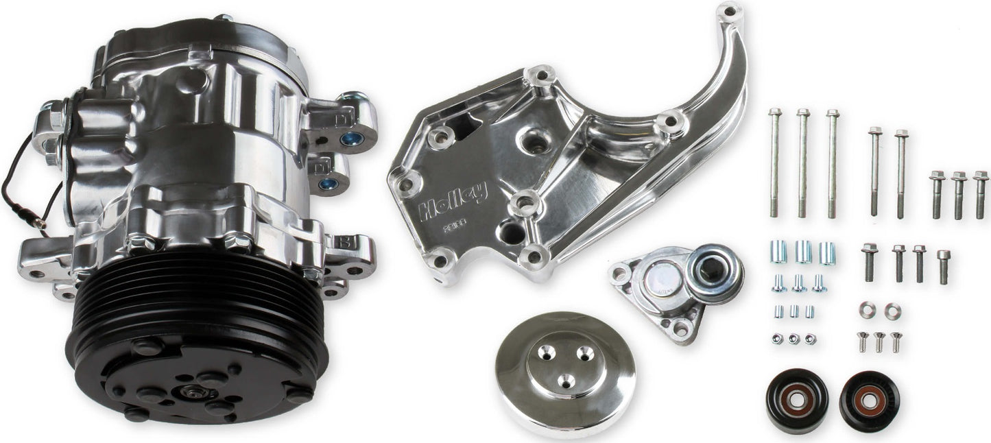 COMP HIGH MOUNT SANDEN SD7 A/C DRIVE KIT,PASSENGER BRACKET,LS/LT,POLISHED