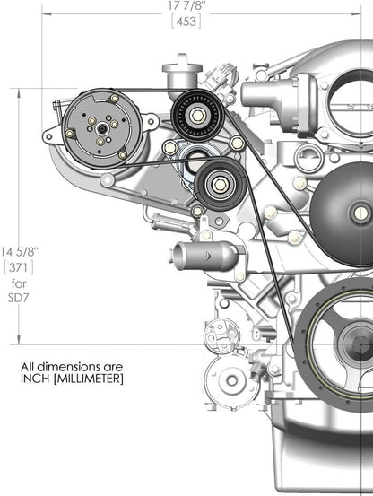 COMP HIGH MOUNT SANDEN SD7 A/C DRIVE KIT,PASSENGER BRACKET,LS/LT,NATURAL