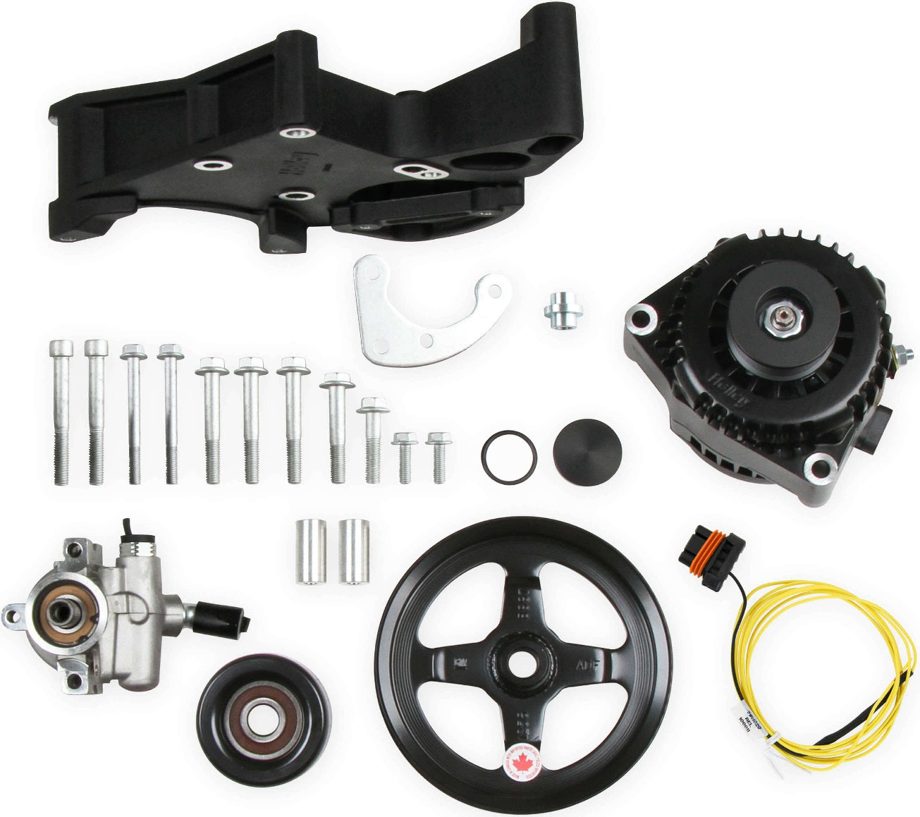 COMP HIGH DRIVE BRACKET KIT,LS/LT,ALTERNATOR & POWER STEERING,BLACK