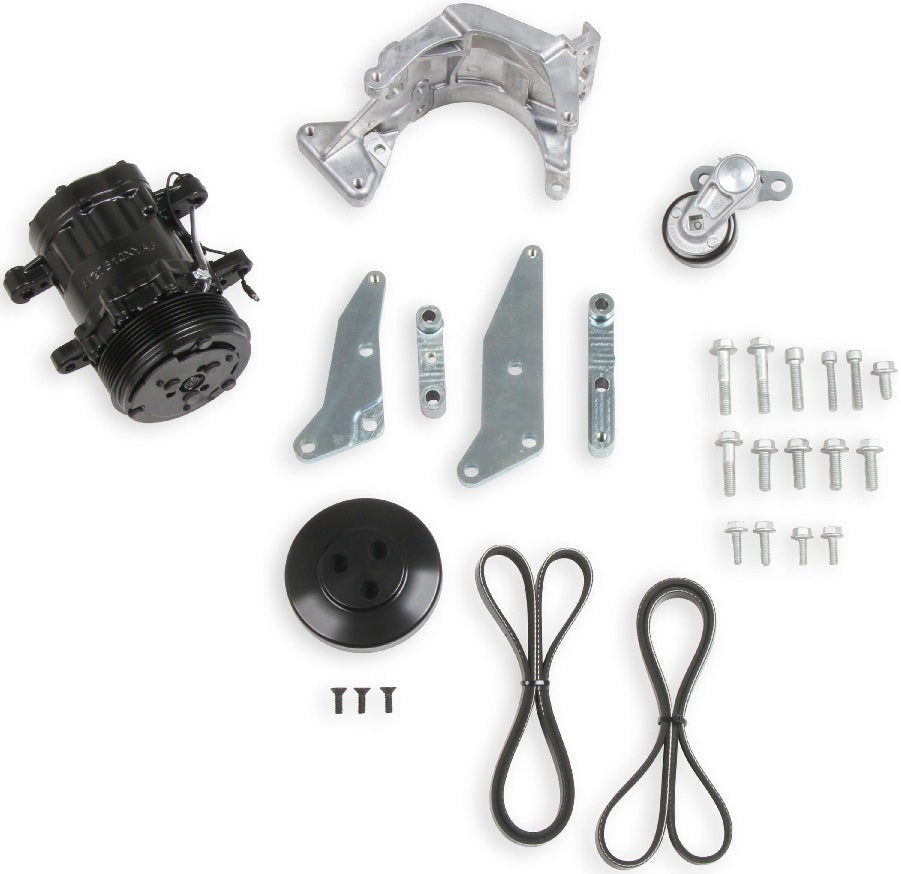 A/C BRACKET KIT, LS,LOW PASS,W/SD7 COMP,BLACK
