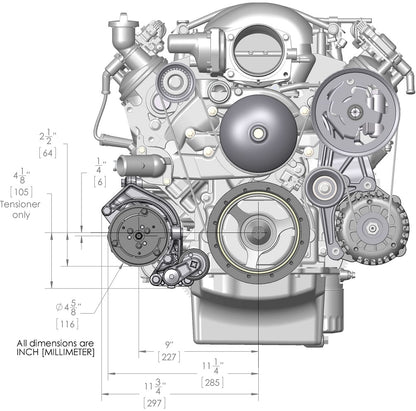 ACCESSORY DRIVE KIT,LS,LOW,ALTERNATOR,PS,SD7 AC,POLISHED