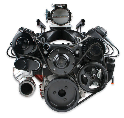 LS FRONT ENGINE KIT,MID,A/C,ALTERNATOR,POWER STEERING,BLACK