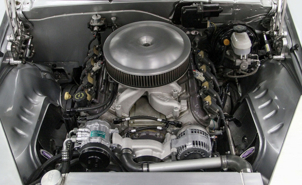 LS FRONT ENGINE KIT,MID,A/C,ALTERNATOR,POWER STEERING,POLISHED