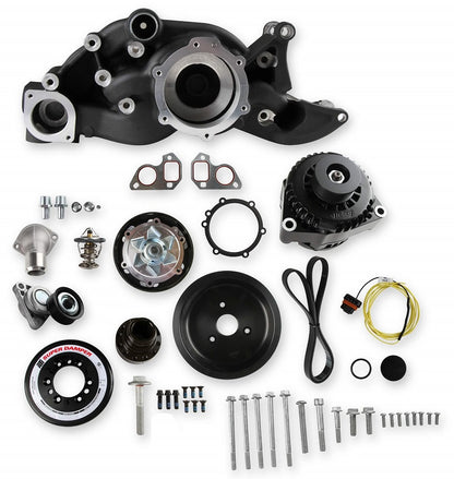 LS RACING FRONT ENGINE KIT,MID,ALTERNATOR,BLACK
