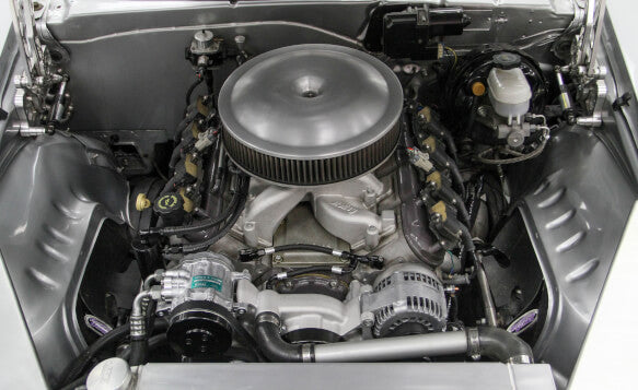 LS FRONT ENGINE KIT,MID,A/C,ALTERNATOR,POWER STEERING,POLISHED