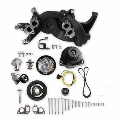 LS RACING FRONT ENGINE KIT,MID,ALTERNATOR,BLACK
