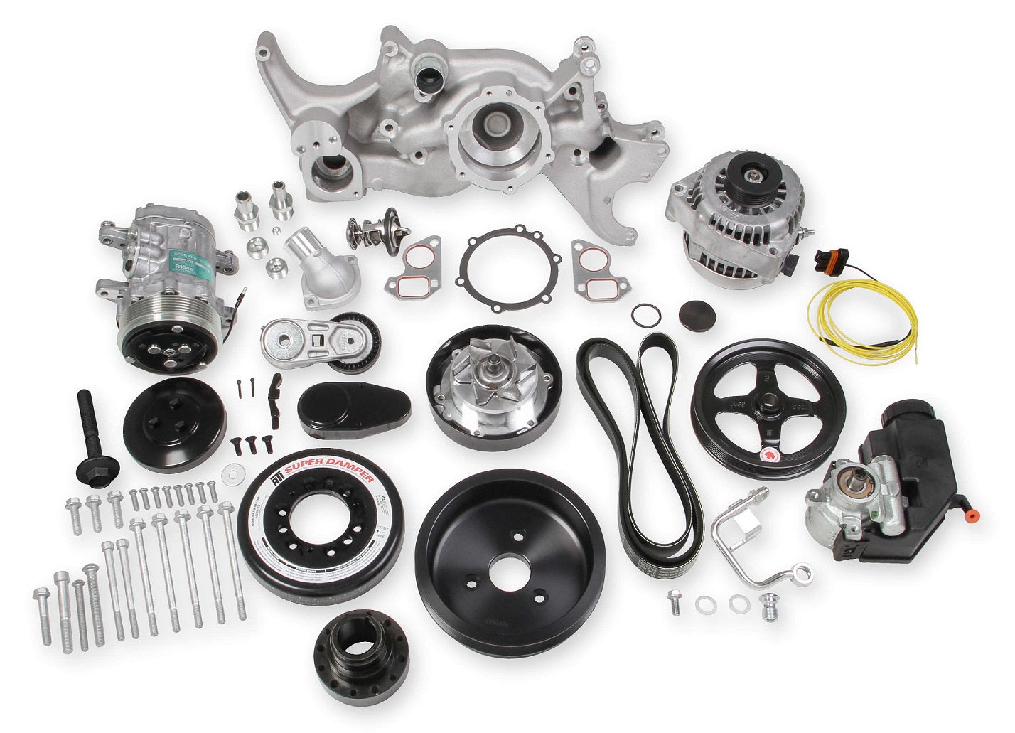 LS7 FRONT ENGINE KIT,MID-MOUNT,AC,ALTERNATOR,PS