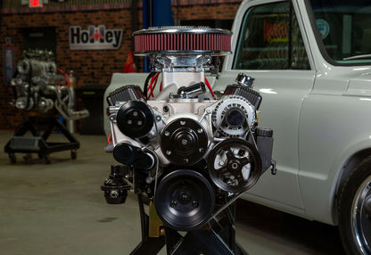 SBC FRONT ENGINE KIT,MID-MOUNT,AC,ALTERNATOR,PS