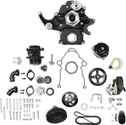 HEMI FRONT ENGINE KIT,MID-MOUNT,WP,AC,ALTERNATOR,PS,BLACK