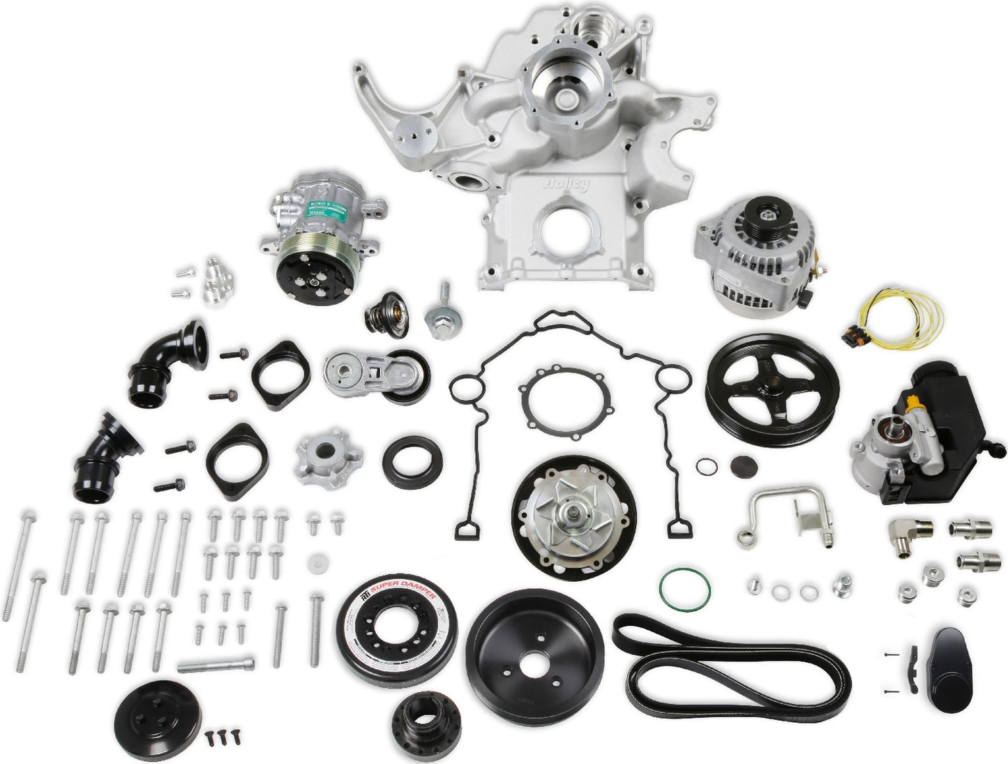 HEMI FRONT ENGINE KIT,MID-MOUNT,WP/AC/ALT/PS,SFI DAMPENER
