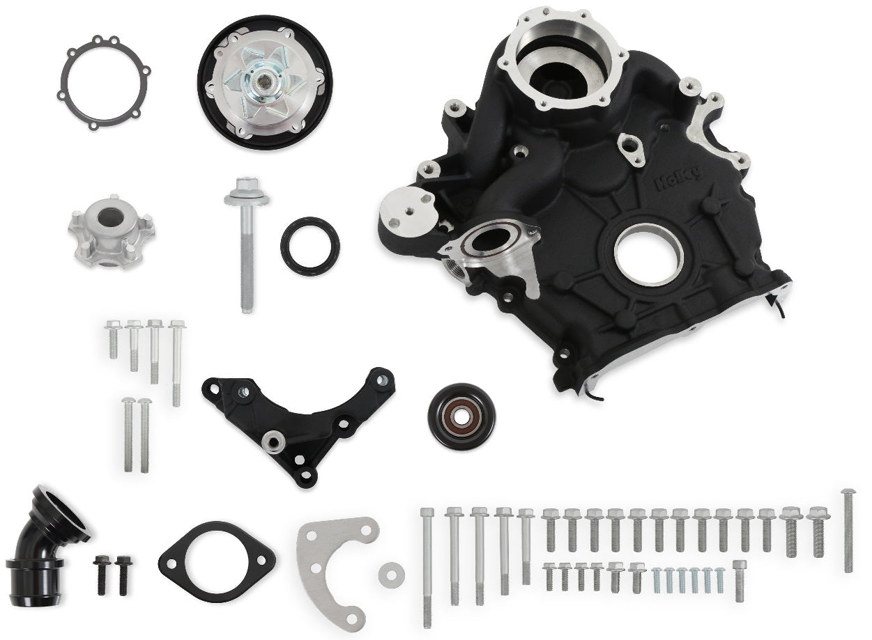 HIGH-MOUNT BASE ACCESSORY DRIVE KIT,FORD 7.3L GODZILLA,BLACK