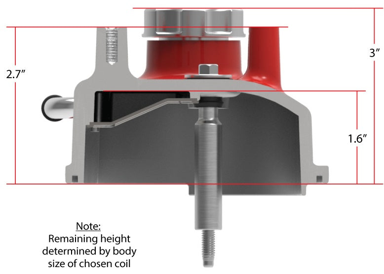 VALVE COVERS,ALUM,LS,TALL,COIL MOUNT POSTS,GLOSS RED
