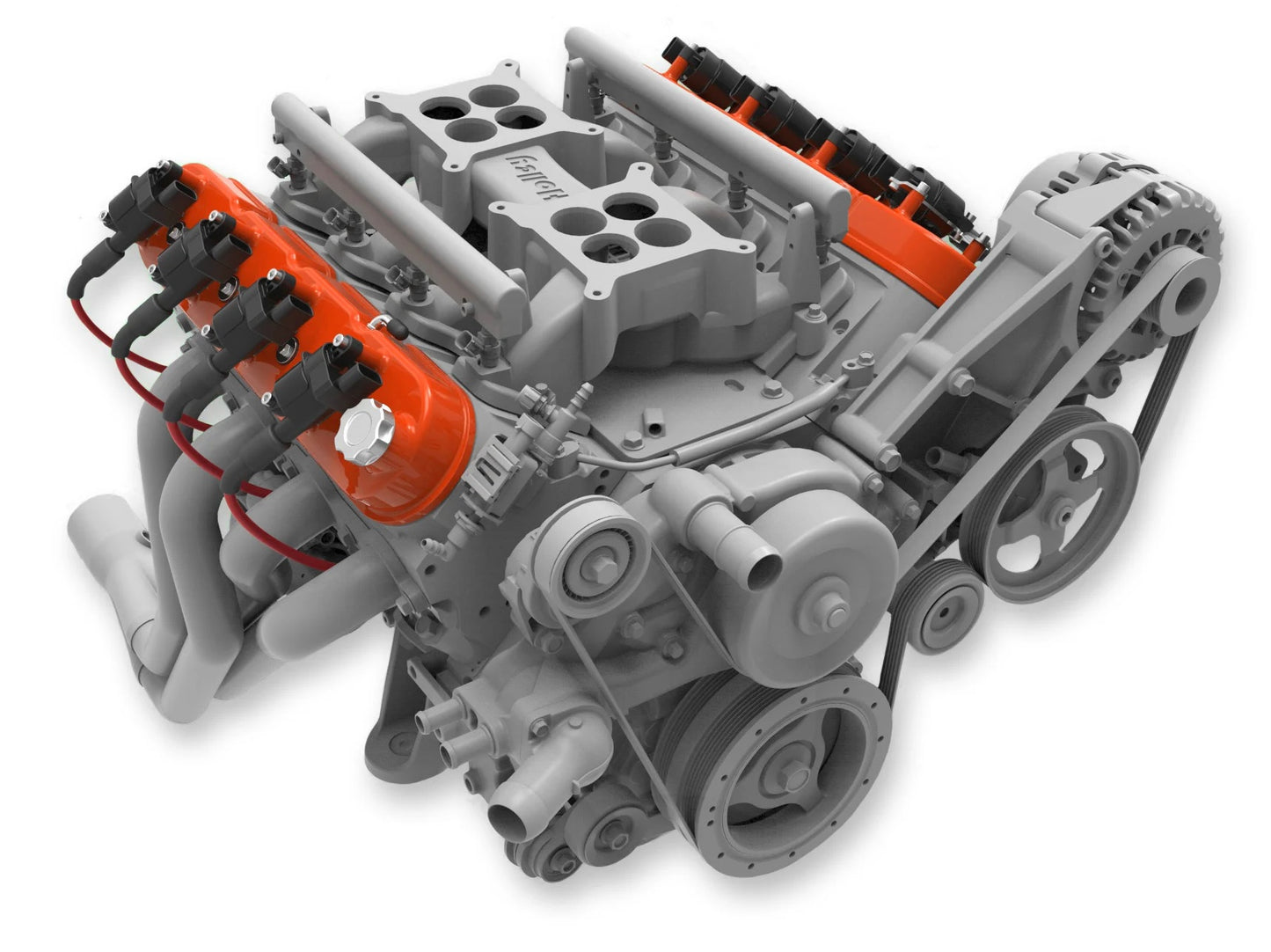 VALVE COVERS,ALUM,LS,TALL,COIL MOUNT POSTS,FACTORY ORANGE