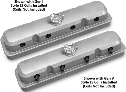 LS PONTIAC STYLE VALVE COVERS,2 PC,NATURAL