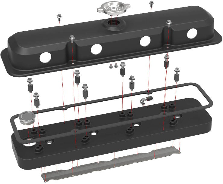 LS PONTIAC STYLE VALVE COVERS,2 PC,BLACK