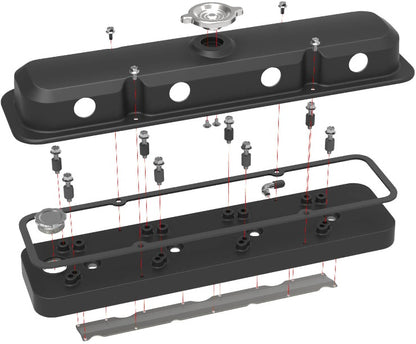 LS PONTIAC STYLE VALVE COVERS,2 PC,BLACK