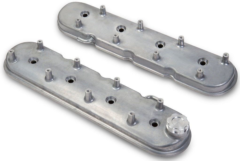 VALVE COVERS,ALUM,LS,STD HEIGHT,COIL MOUNT POSTS,NATURAL CAST