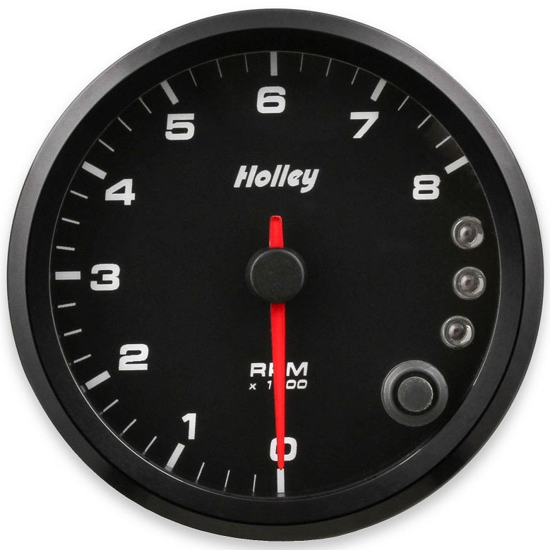 TACHOMETER,INTERNAL SHIFT LIGHT,3 3/8,BLACK,8,000 RPM