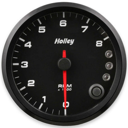 TACHOMETER,INTERNAL SHIFT LIGHT,3 3/8,BLACK,8,000 RPM