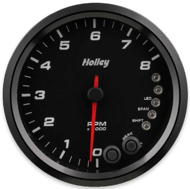 TACHOMETER,INTERNAL SHIFT LIGHT,4 1/2,BLACK,8,000 RPM