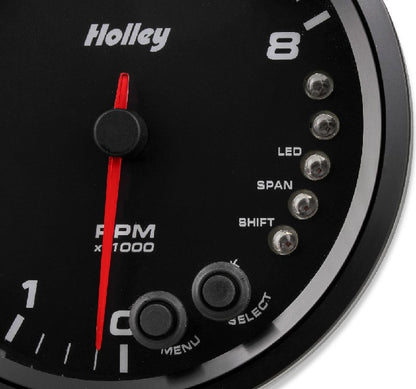TACHOMETER,INTERNAL SHIFT LIGHT,4 1/2,BLACK,8,000 RPM