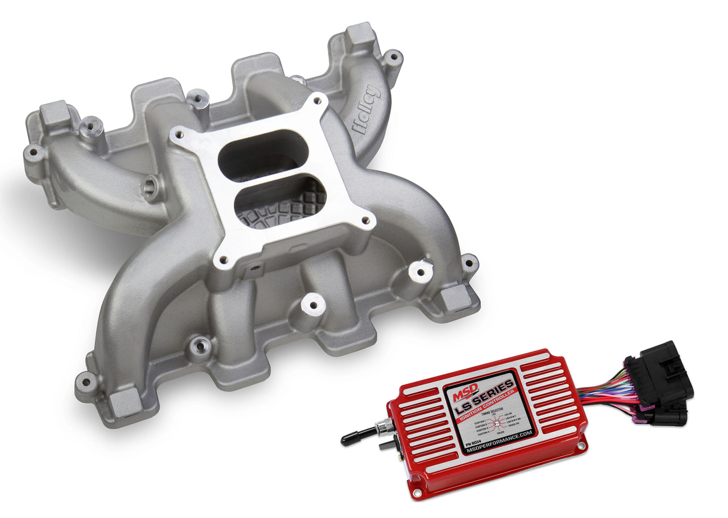 INTAKE MANIFOLD & MSD IGNITION CONTROLLER,LS3,L92,DUAL-PLANE,4150,SATIN