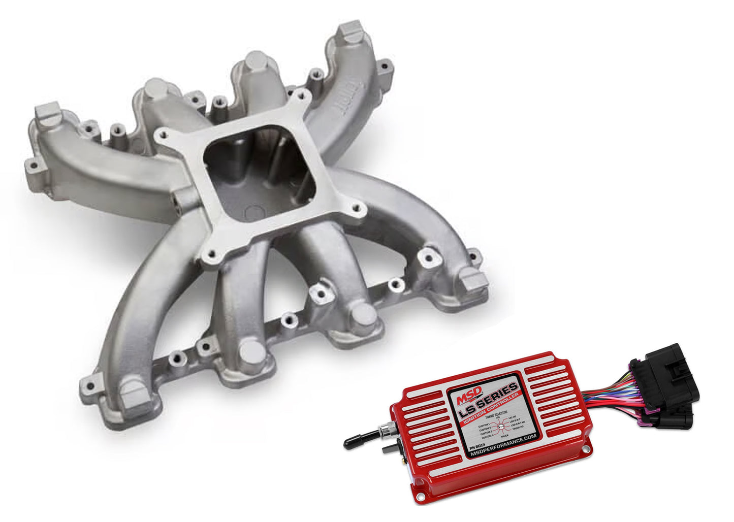 INTAKE MANIFOLD & MSD IGNITION CONTROLLER,LS1/2/6,SINGLE-PLANE,4150,SATIN