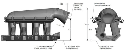 INTAKE MANIFOLD KIT,302W 8.2,HI-RAM,105MM,SATIN