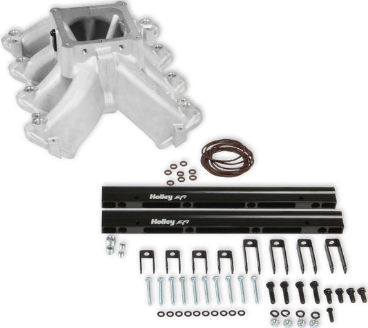 INTAKE MANIFOLD,LS1/2/6,SINGLE-PLANE,4500,SPLIT,W/FUEL RAILS,SATIN