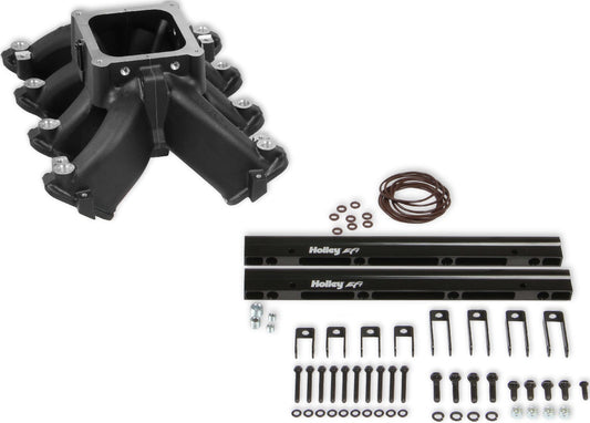 INTAKE MANIFOLD,LS1/2/6,SINGLE-PLANE,4500,SPLIT,W/FUEL RAILS,BLACK