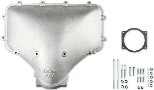 LID,CAST HI RAM SIDE ENTRY,SILVER,FORD 302-351W WITH GM 105MM THROTTLE