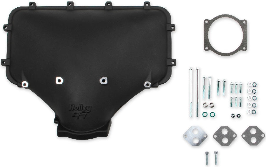 LID,CAST HI RAM SIDE ENTRY,BLACK,FORD 302-351W WITH GM 105MM THROTTLE