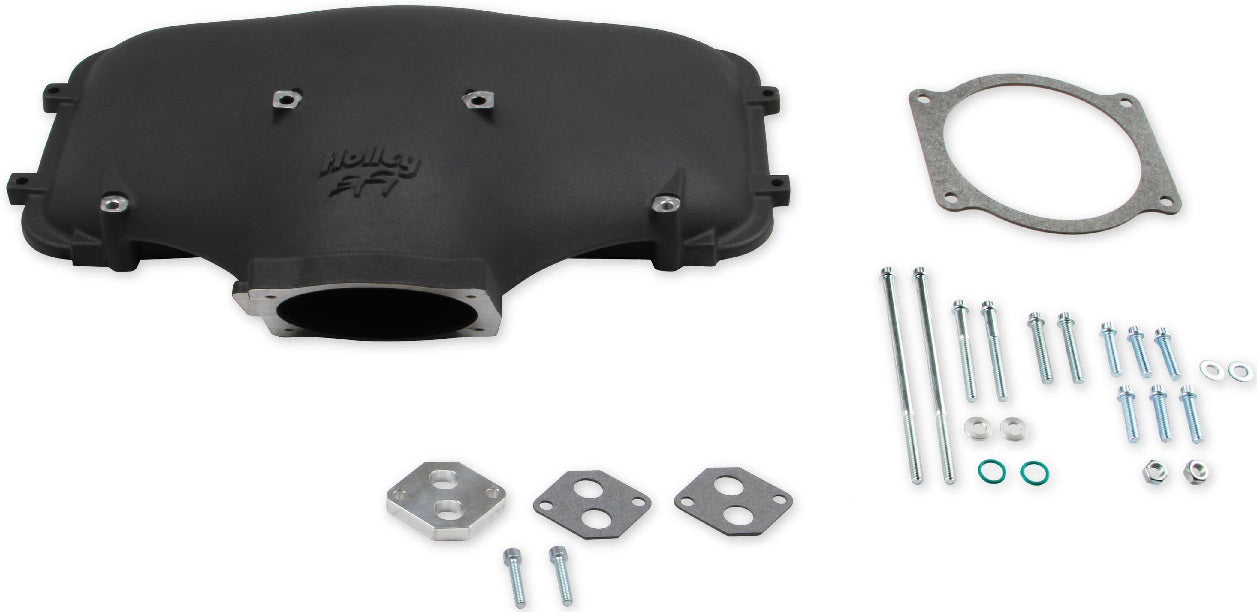 LID,CAST HI RAM SIDE ENTRY,BLACK,FORD 302-351W WITH GM 105MM THROTTLE