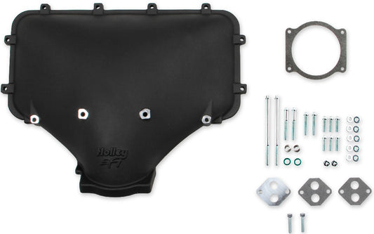 LID,CAST HI RAM SIDE ENTRY,BLACK,FORD 302-351W WITH GM 95MM THROTTLE