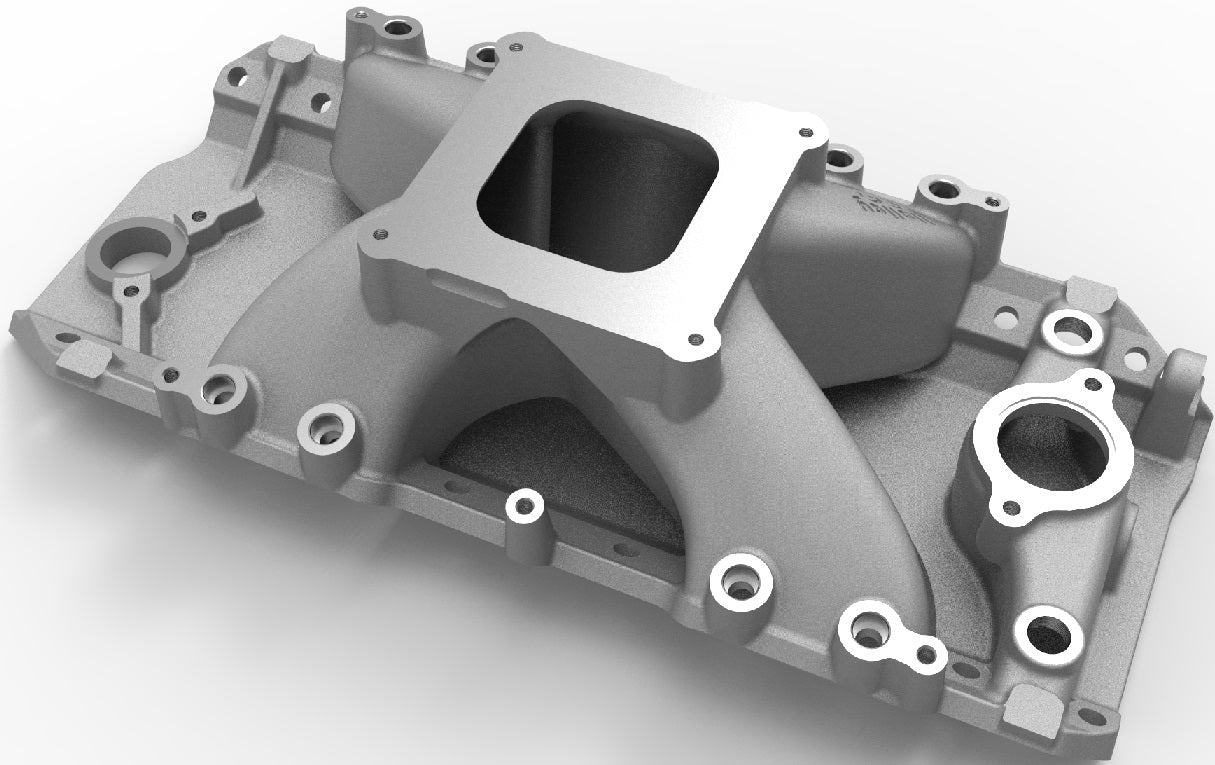 INTAKE MANIFOLD,BBC,RECTANGLE,SINGLE-PLANE,4150,FR,SATIN