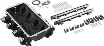 MANIFOLD BASE & RAILS,LS1/2/6,TF,DUAL FUEL INJECTOR,BLACK