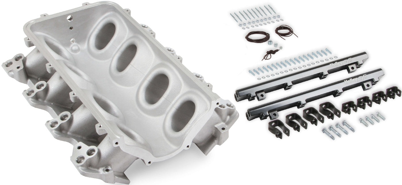 MANIFOLD BASE & RAILS,LS1/2/6,FF,DUAL FUEL INJECTOR,SATIN