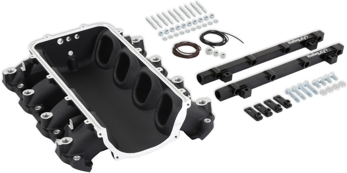 MANIFOLD BASE & RAILS,ULTRA LO-RAM,GEN V LT,PORT INJ,FF,BLACK