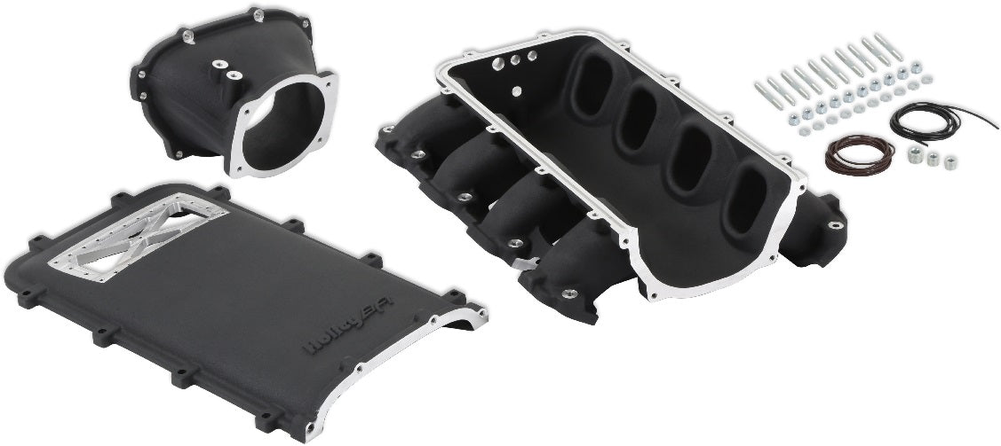 INTAKE MANIFOLD KIT,ULTRA LO-RAM,GEN V LT,OE INJ,BURST FLANGE,FF,BLACK