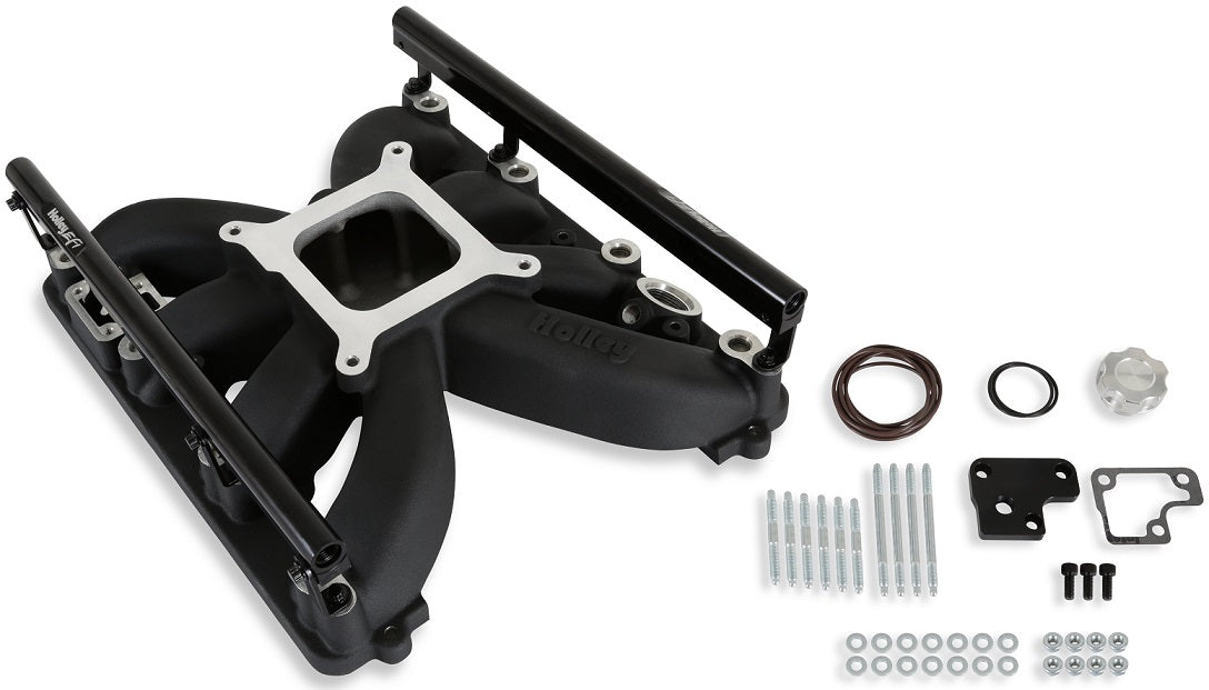 INTAKE MANIFOLD KIT,GEN III HEMI,W/FUEL RAILS,4150 EFI,BLACK