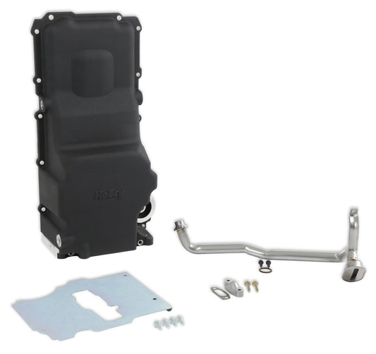 OIL PAN KIT,GM LS RETROFIT,55-87 GM,FOX BODY,BLACK