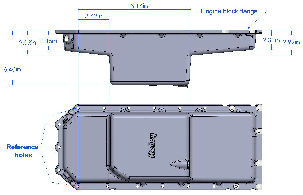 OIL PAN KIT,GEN III HEMI SWAP,MID-SUMP,VVT,BLACK
