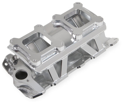 INTAKE MANIFOLD,SBC,4150 X 2,FAB,SILVER