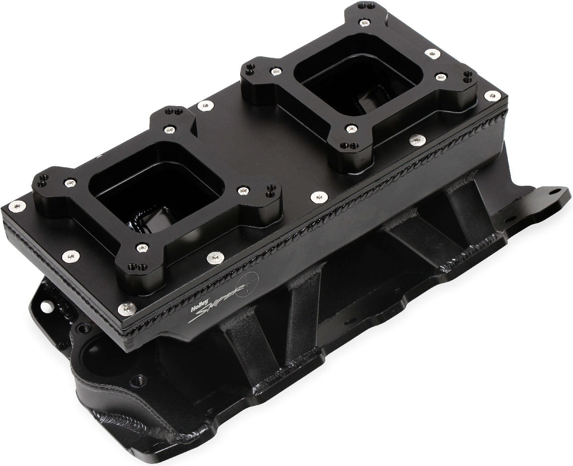INTAKE MANIFOLD,SBC,4150 X 2,FAB,BLACK