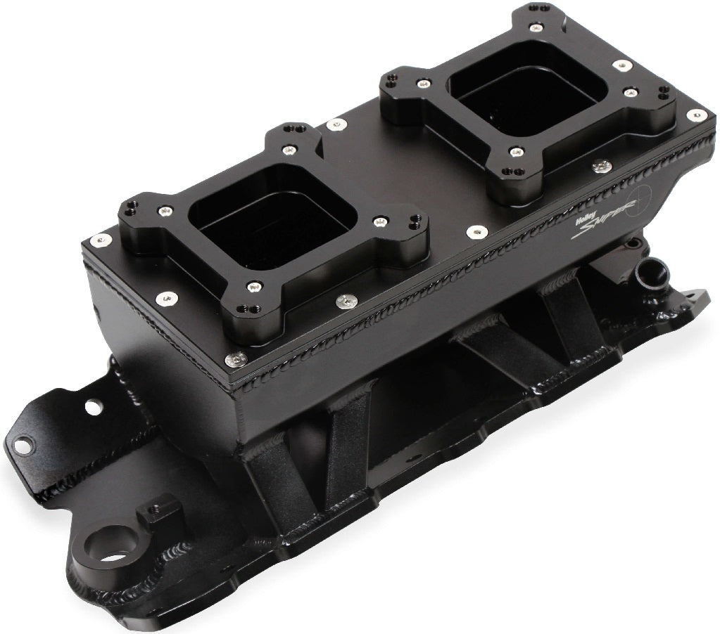 INTAKE MANIFOLD,SBC,4150 X 2,FAB,BLACK