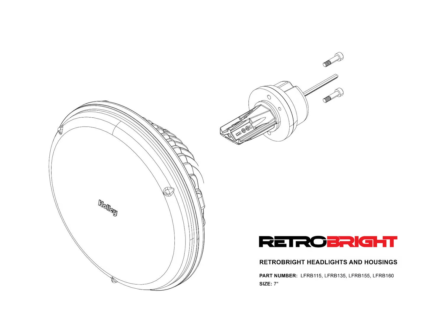 RETROBRIGHT LED SEALED BEAM 7.0 ROUND