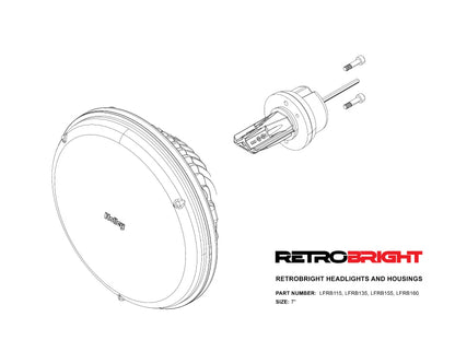 RETROBRIGHT LED SEALED BEAM 7.0 ROUND