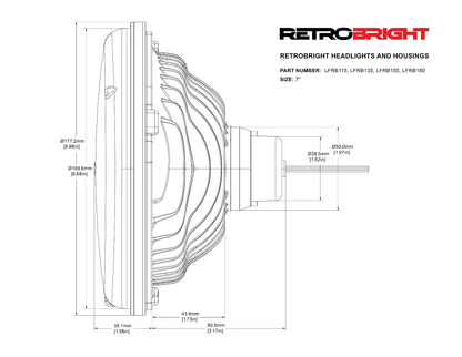 RETROBRIGHT LED SEALED BEAM 7.0 ROUND