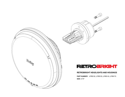 RETROBRIGHT LED SEALED BEAM 5.75 ROUND